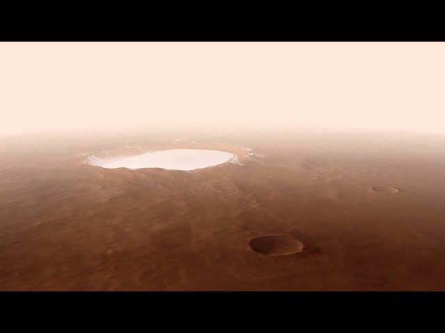 Внеземная красота: кадры пролёта над марсианским кратером